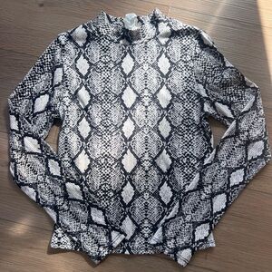 Caution To The Wind Snakeskin Pattern Top